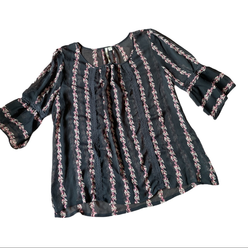 Lauren Conrad Floral Sheer Top